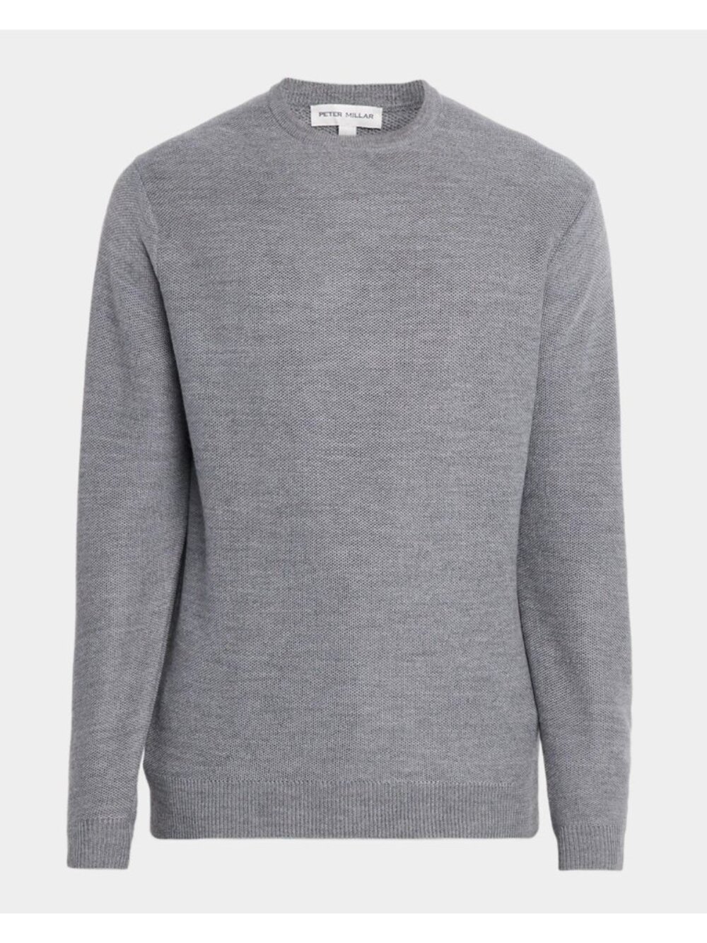 New Peter Millar XL Gray Autumn Crest Honeycomb Crewneck Sweater Merino Wool
